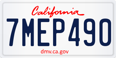 CA license plate 7MEP490