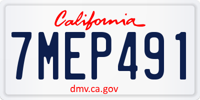 CA license plate 7MEP491