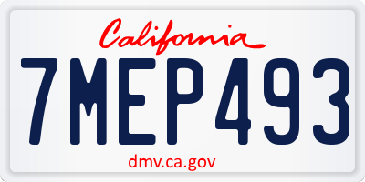 CA license plate 7MEP493