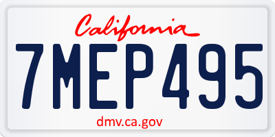 CA license plate 7MEP495