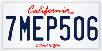 CA license plate 7MEP506