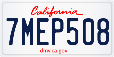 CA license plate 7MEP508