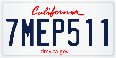 CA license plate 7MEP511
