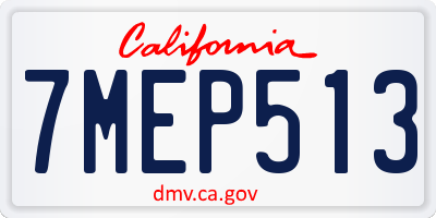 CA license plate 7MEP513