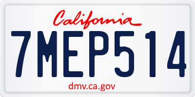 CA license plate 7MEP514