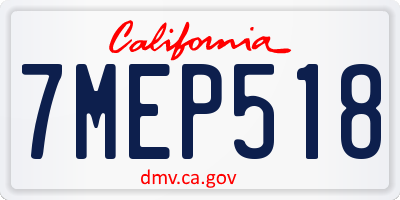 CA license plate 7MEP518