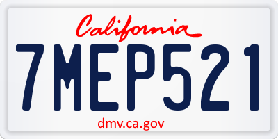 CA license plate 7MEP521