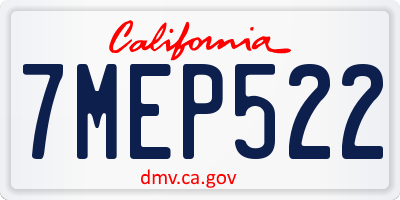 CA license plate 7MEP522