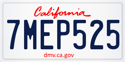 CA license plate 7MEP525