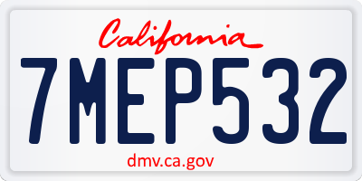 CA license plate 7MEP532