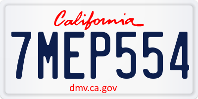CA license plate 7MEP554