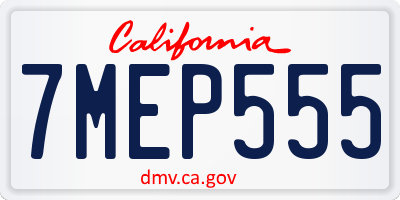 CA license plate 7MEP555