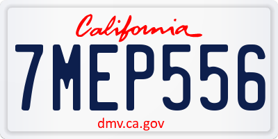 CA license plate 7MEP556