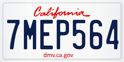 CA license plate 7MEP564