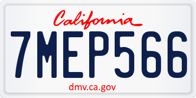 CA license plate 7MEP566