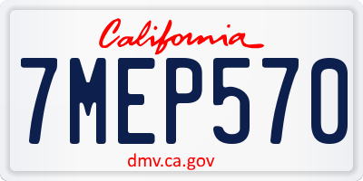 CA license plate 7MEP570