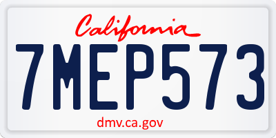 CA license plate 7MEP573
