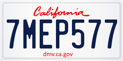 CA license plate 7MEP577