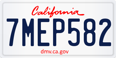 CA license plate 7MEP582