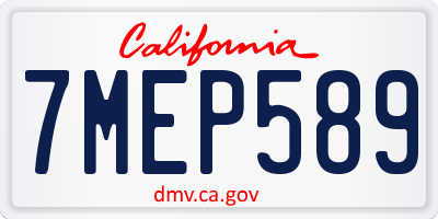 CA license plate 7MEP589