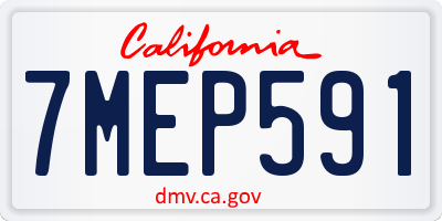 CA license plate 7MEP591