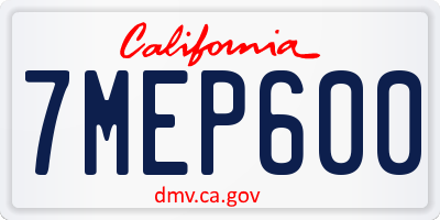 CA license plate 7MEP600