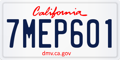 CA license plate 7MEP601