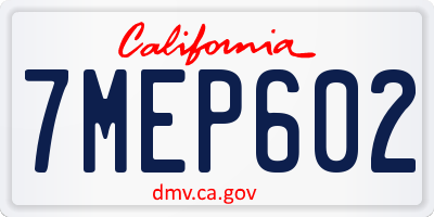 CA license plate 7MEP602