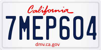 CA license plate 7MEP604