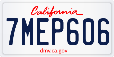 CA license plate 7MEP606