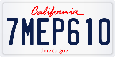 CA license plate 7MEP610
