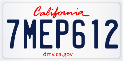 CA license plate 7MEP612