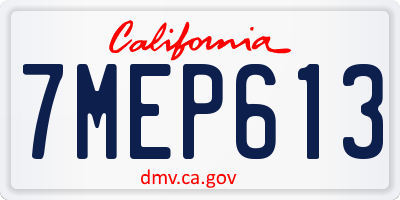 CA license plate 7MEP613