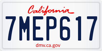 CA license plate 7MEP617