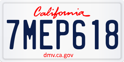 CA license plate 7MEP618