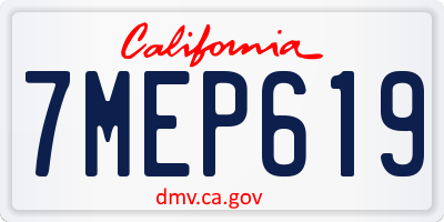 CA license plate 7MEP619