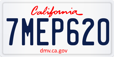 CA license plate 7MEP620