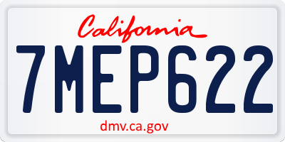 CA license plate 7MEP622