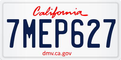 CA license plate 7MEP627