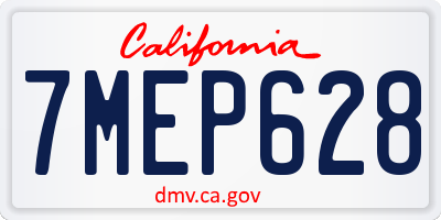 CA license plate 7MEP628