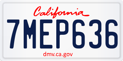 CA license plate 7MEP636