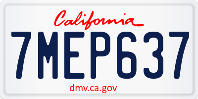 CA license plate 7MEP637