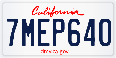 CA license plate 7MEP640