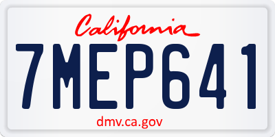 CA license plate 7MEP641