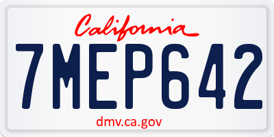 CA license plate 7MEP642