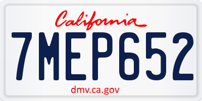 CA license plate 7MEP652