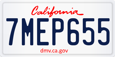 CA license plate 7MEP655