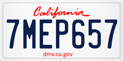 CA license plate 7MEP657