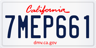 CA license plate 7MEP661