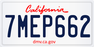 CA license plate 7MEP662